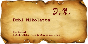 Dobi Nikoletta névjegykártya